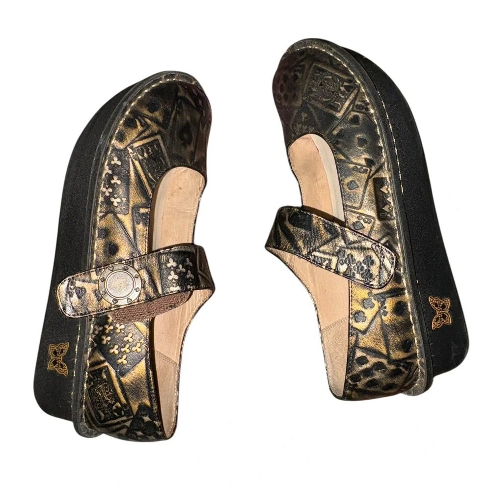 Alegria Poker Face Paloma Leather Mary Jane Confit‎ Shoes *minor flaw 38 =7.5 US